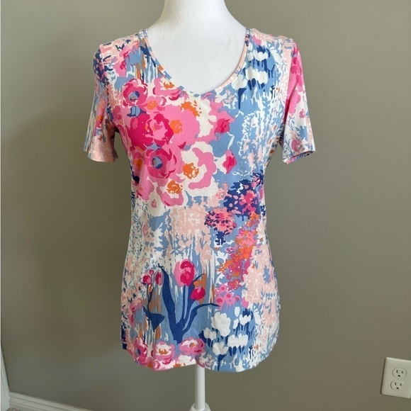 Talbot’s Short Sleeve Tee Colorful Floral Size XS - Picture 1 of 8